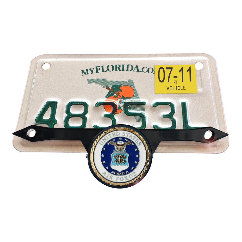 Blk License Plate Mount with airforce seal